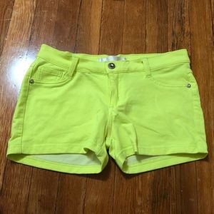 Neon yellow shorts